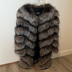 Mink and fox fur coat